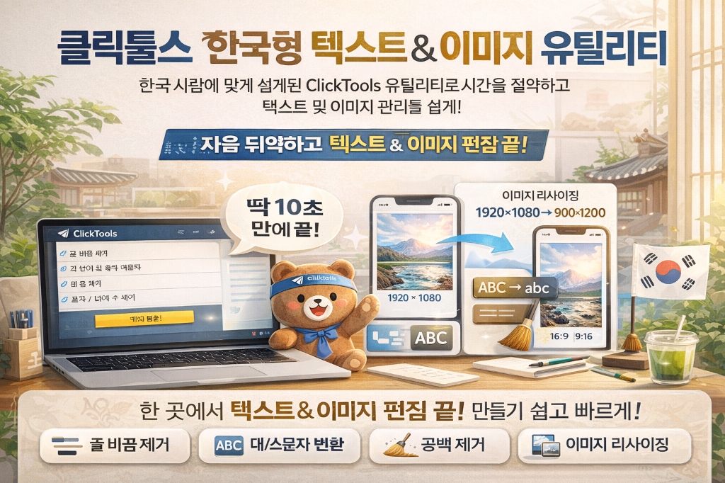 한국사람에 맞게 설계된 클릭툴스, 왜 쓰면 편해지는지 써보면 바로 압니다